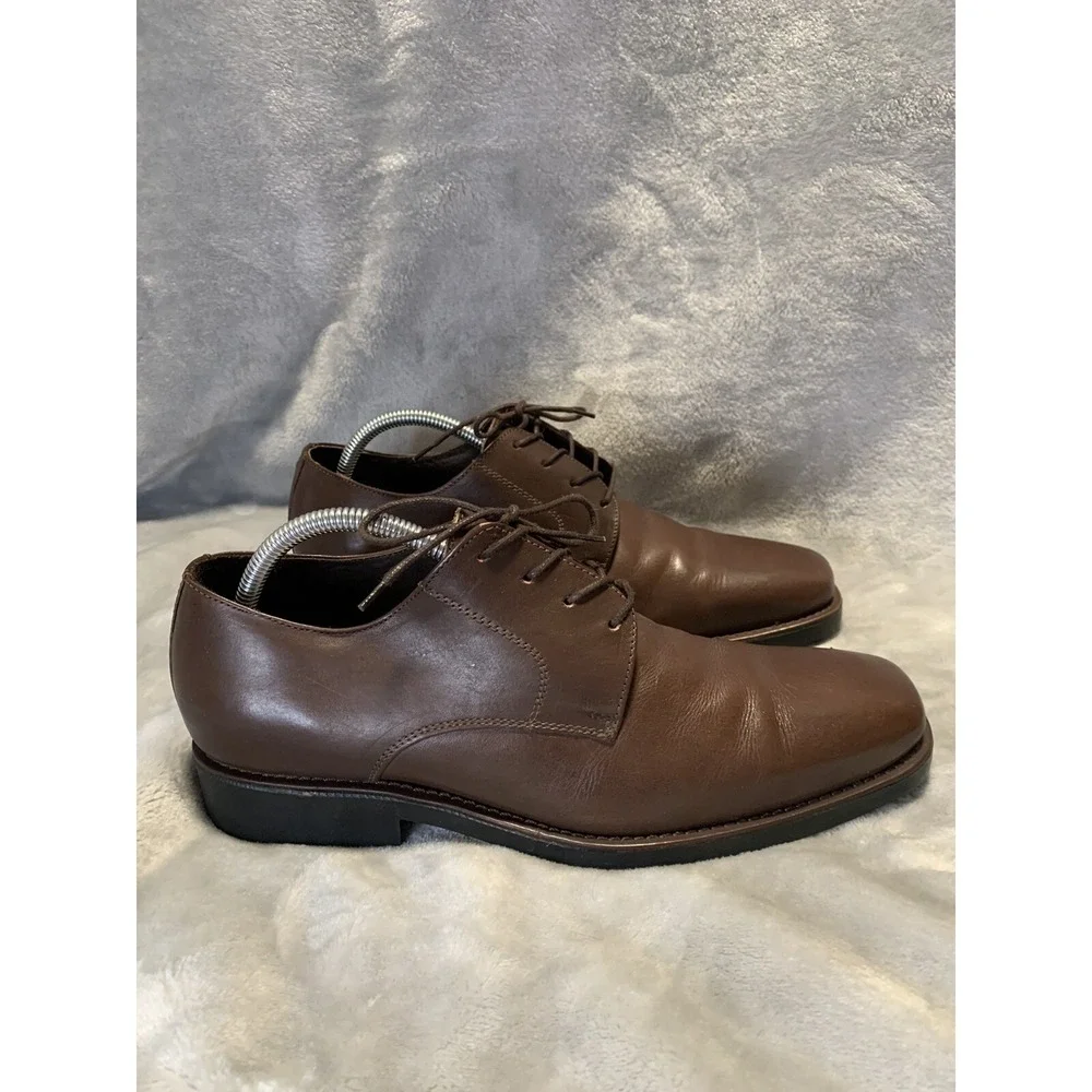 Studio Belvedere Dress Shoes‎ Mens 9.5 Chisel Brown Leather Square Toe Brazil